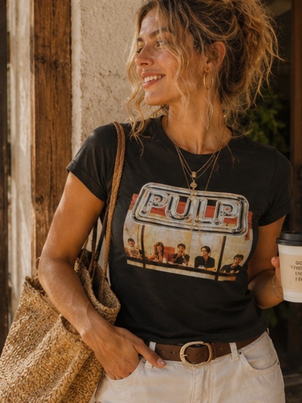 Pulp Graphic Band Tee Black Vintage Style Graphic T-Shirt